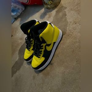 Air Force 1s Size 12 black and yellow custom
